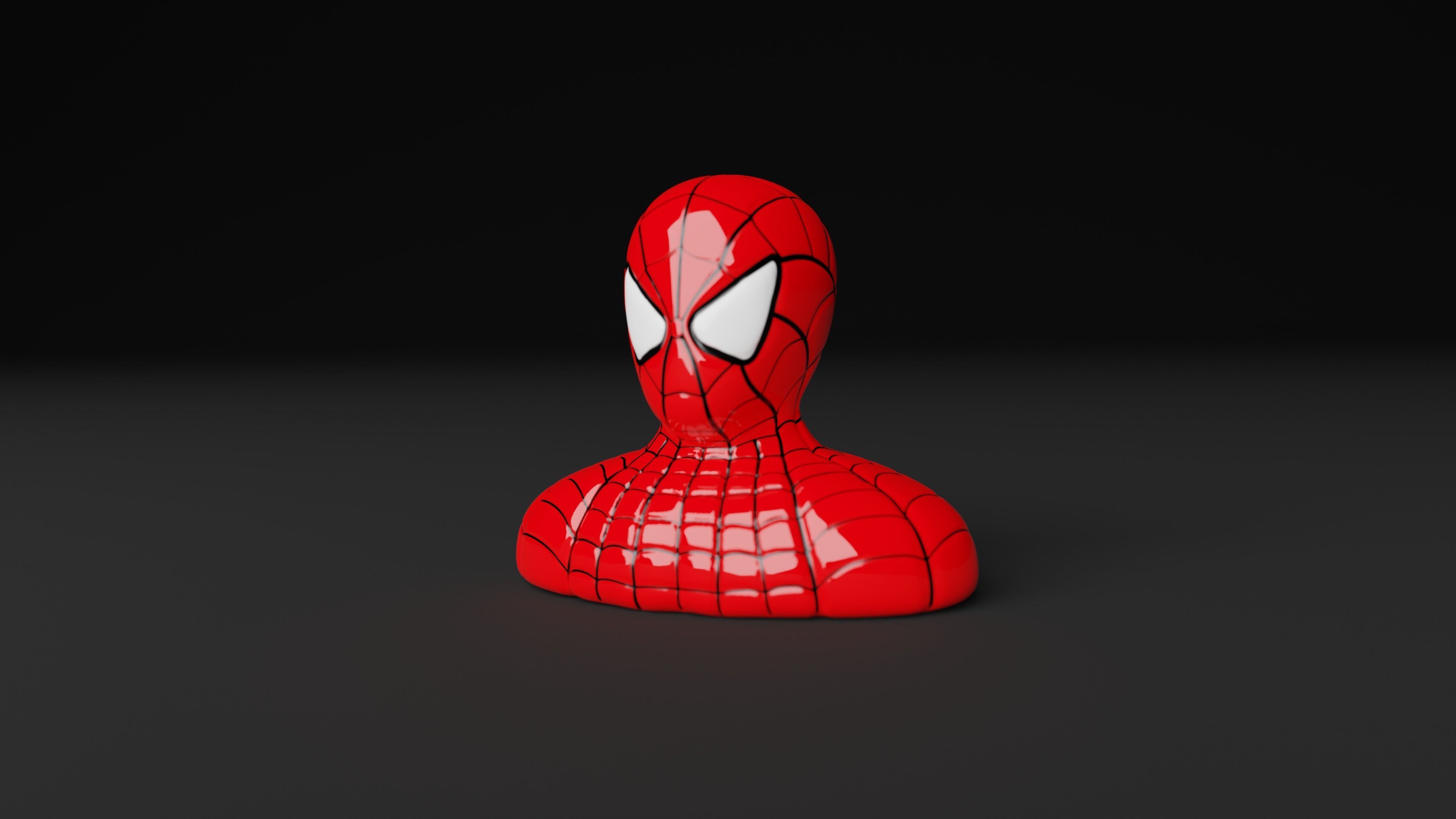 Spider-Man Bust Ceramic Statue Low-poly 3D model_4