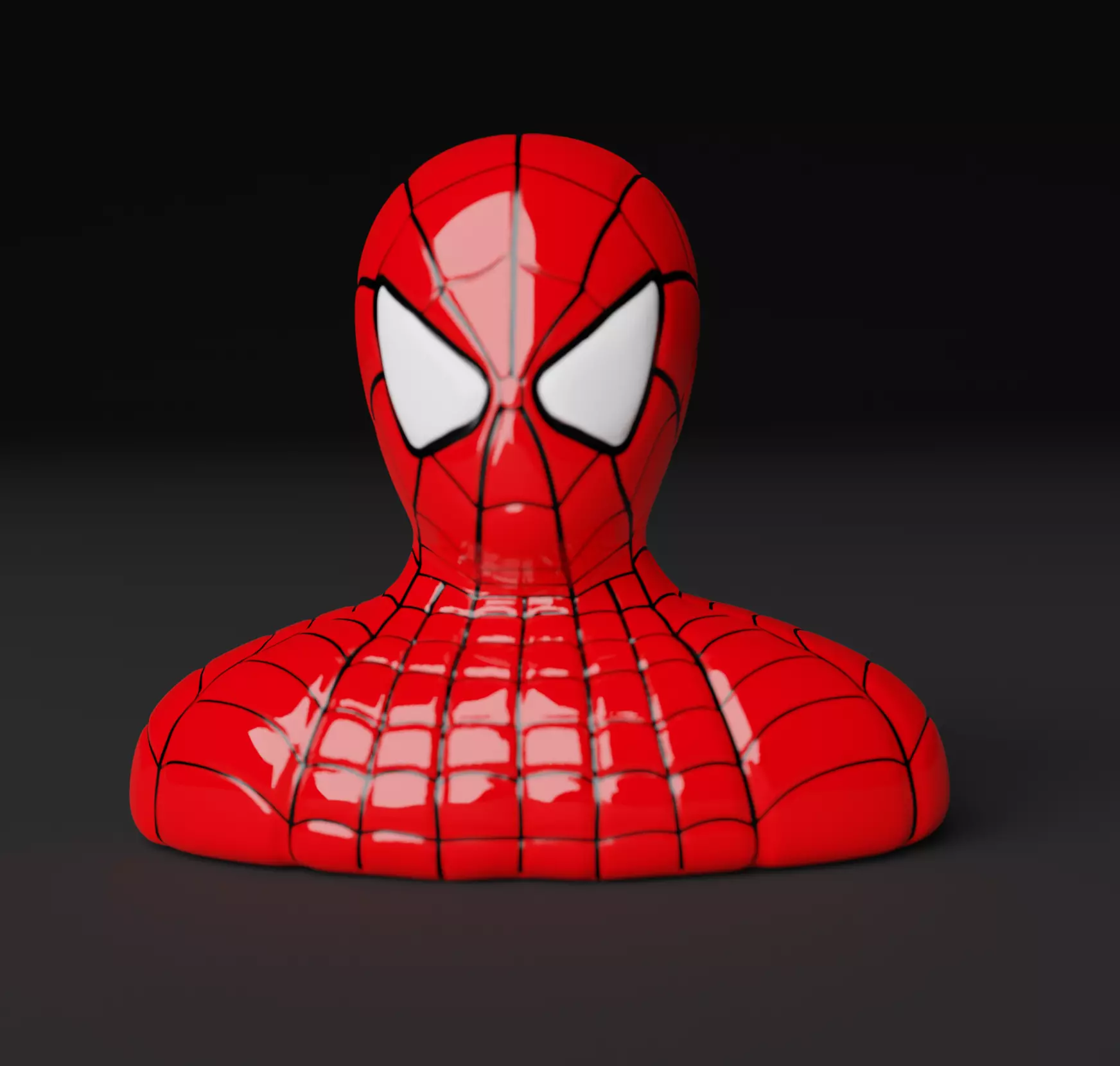 Spider-Man Bust Ceramic Statue Low-poly 3D model_0