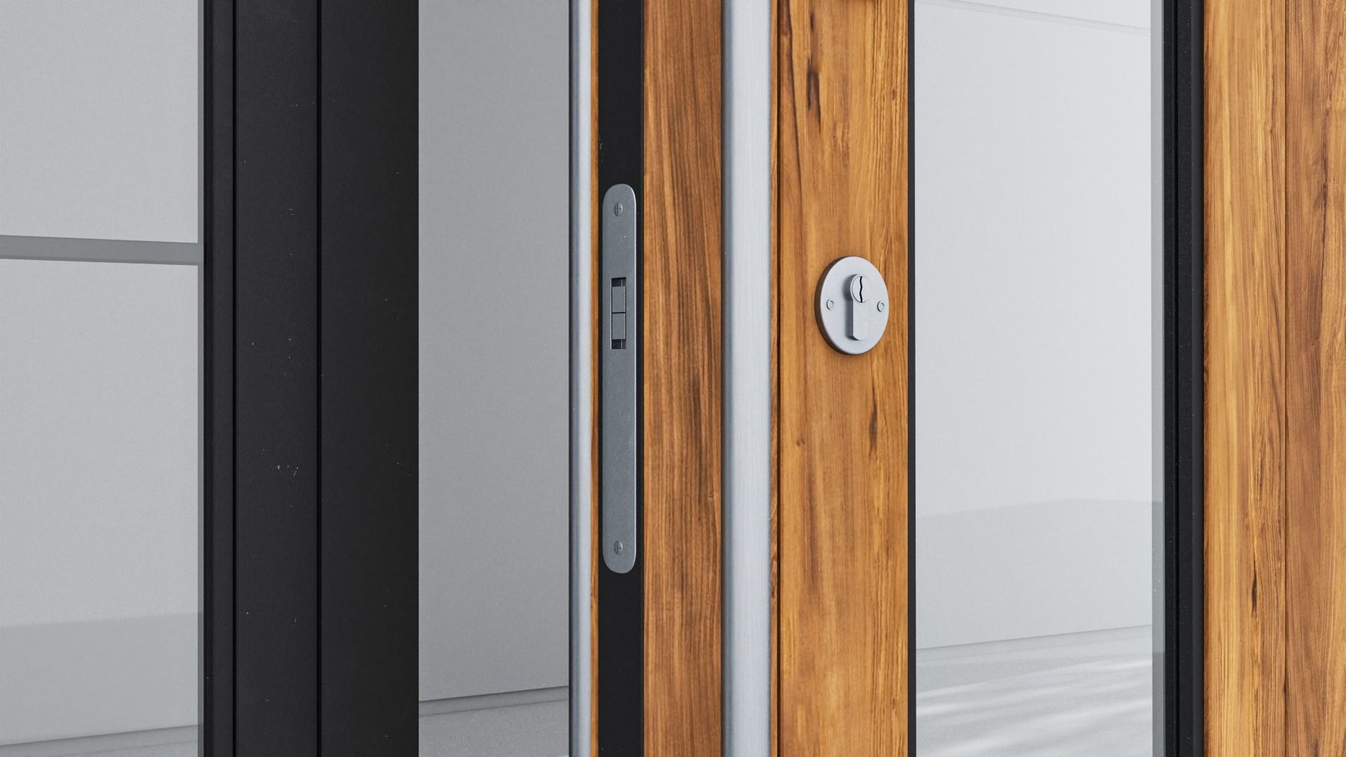 Aluminium door 69 3D model_4