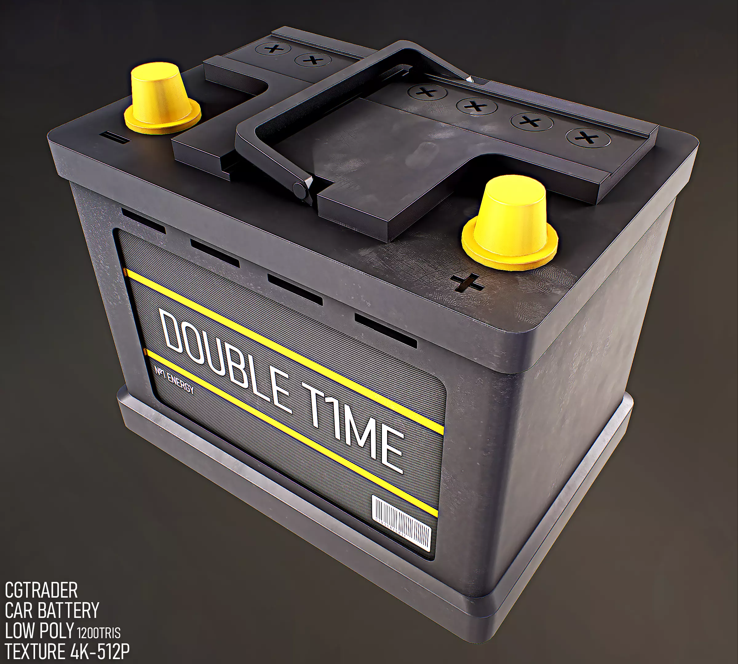 Car Battery Free low-poly 3D model_0