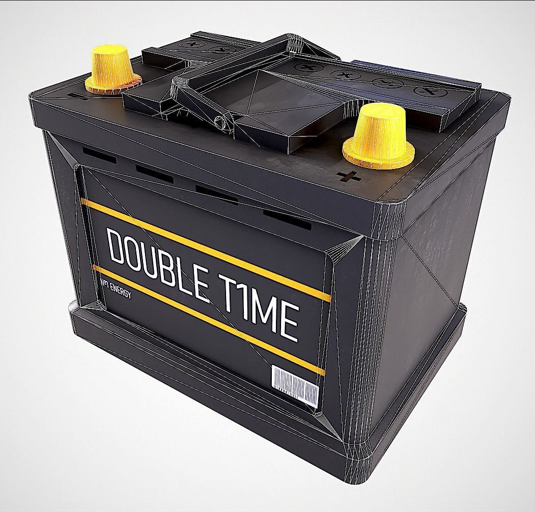 Car Battery Free low-poly 3D model_3