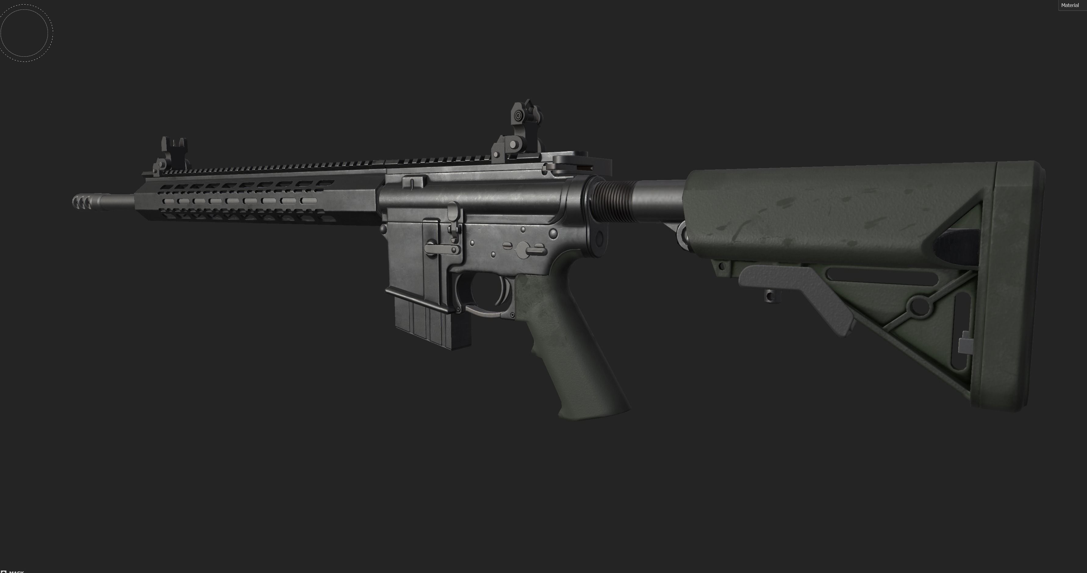 M4A1 v2 LowPoly Game Ready Model  Low-poly 3D model_4
