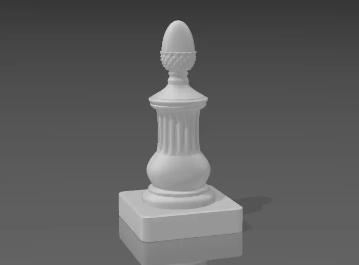 Pine cone column finial 3D print model_0
