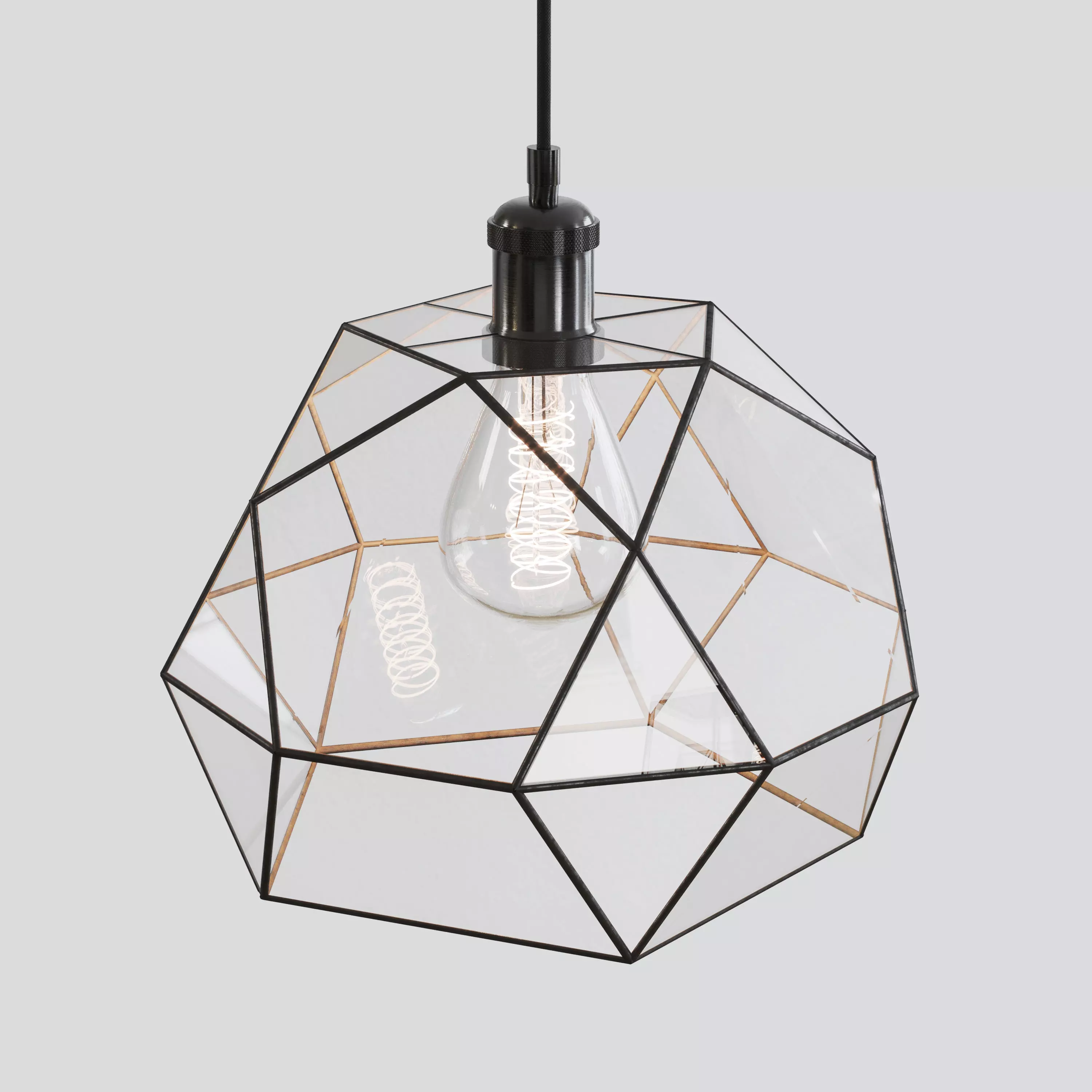 Pendant geometric glass light The Big Dome Free 3D model