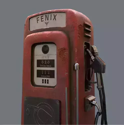 Gas Pump Low Poly Low-poly 3D model