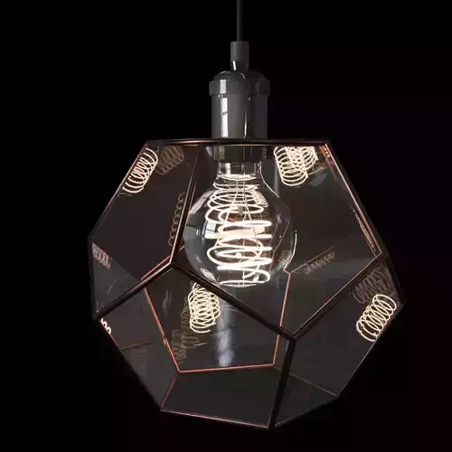 Pendant geometric glass light Dodecahedron Free 3D model