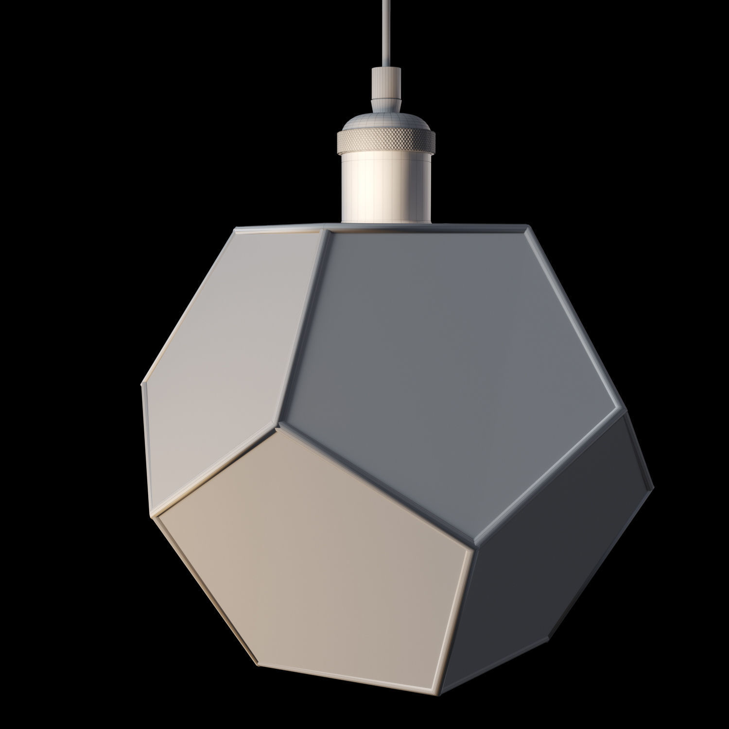 Pendant geometric glass light Dodecahedron Free 3D model_2
