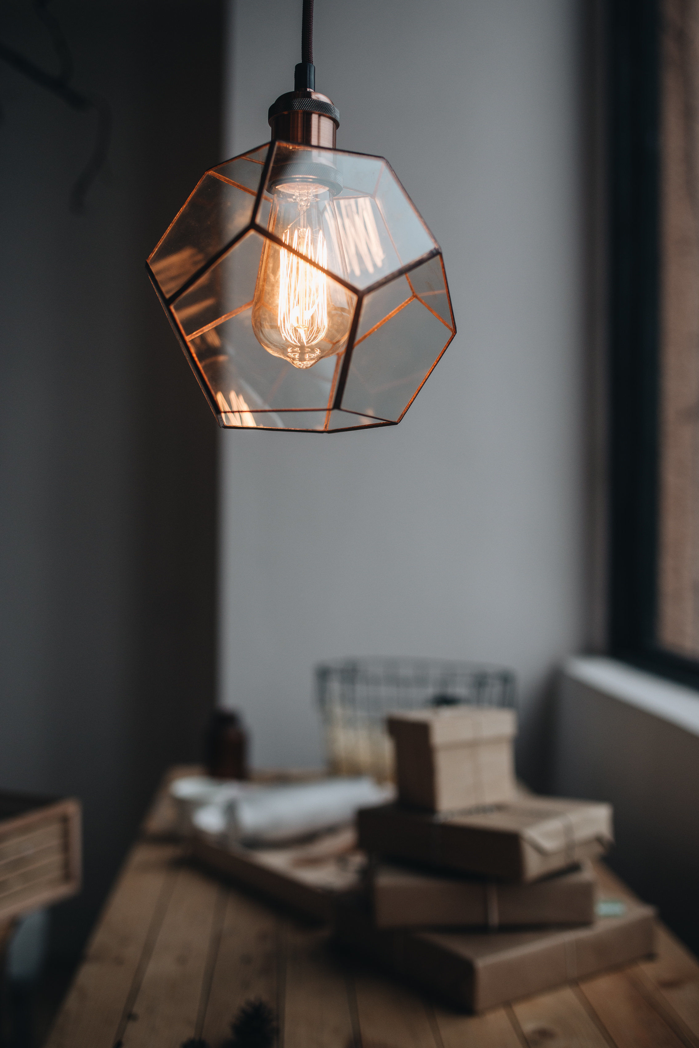 Pendant geometric glass light Dodecahedron Free 3D model_3