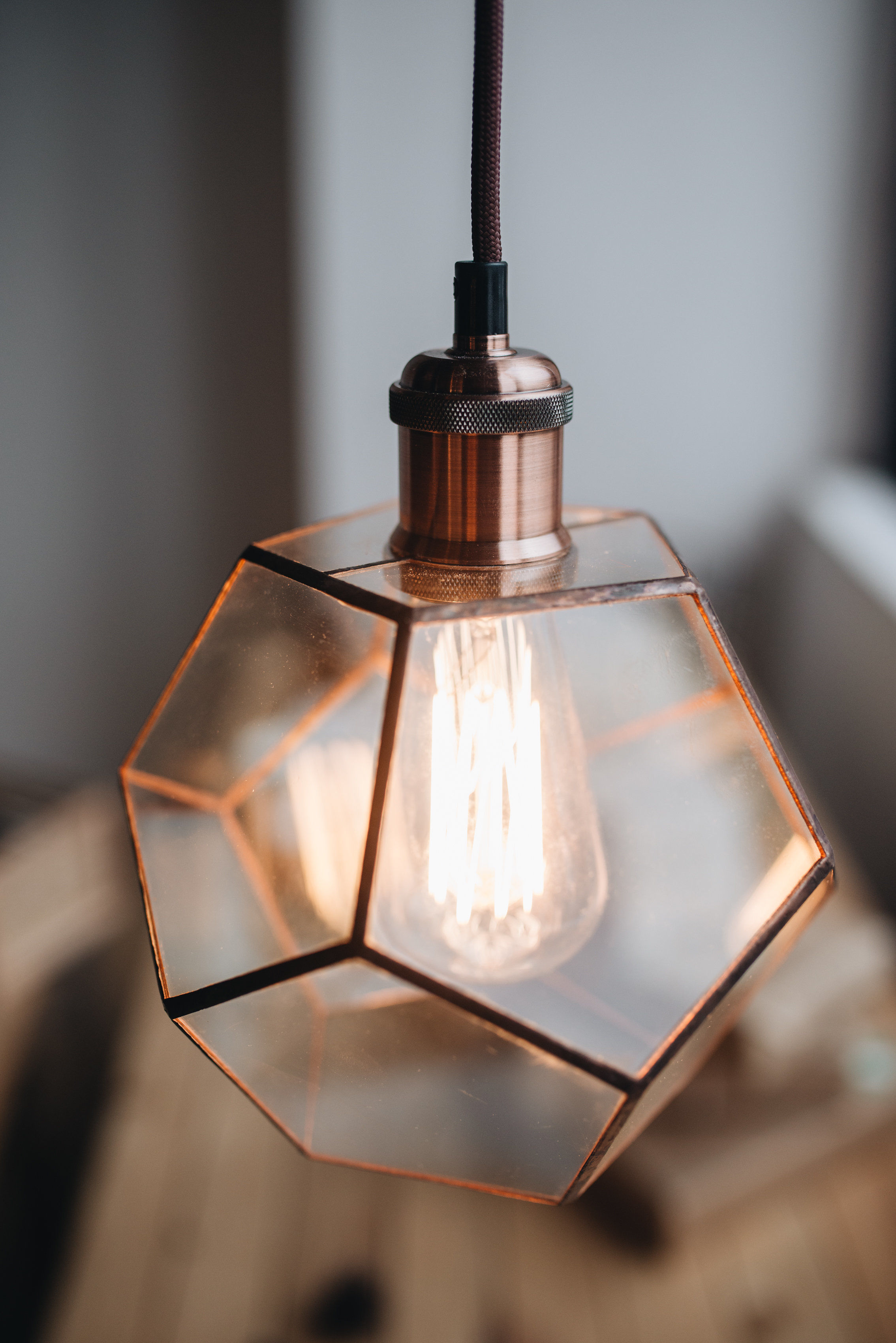 Pendant geometric glass light Dodecahedron Free 3D model_4