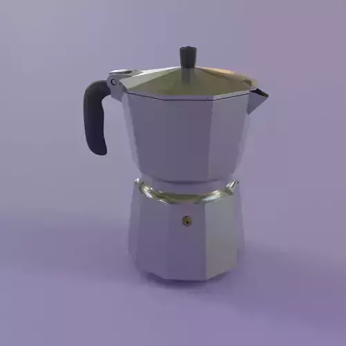 Geyser coffee maker mid poly textured model