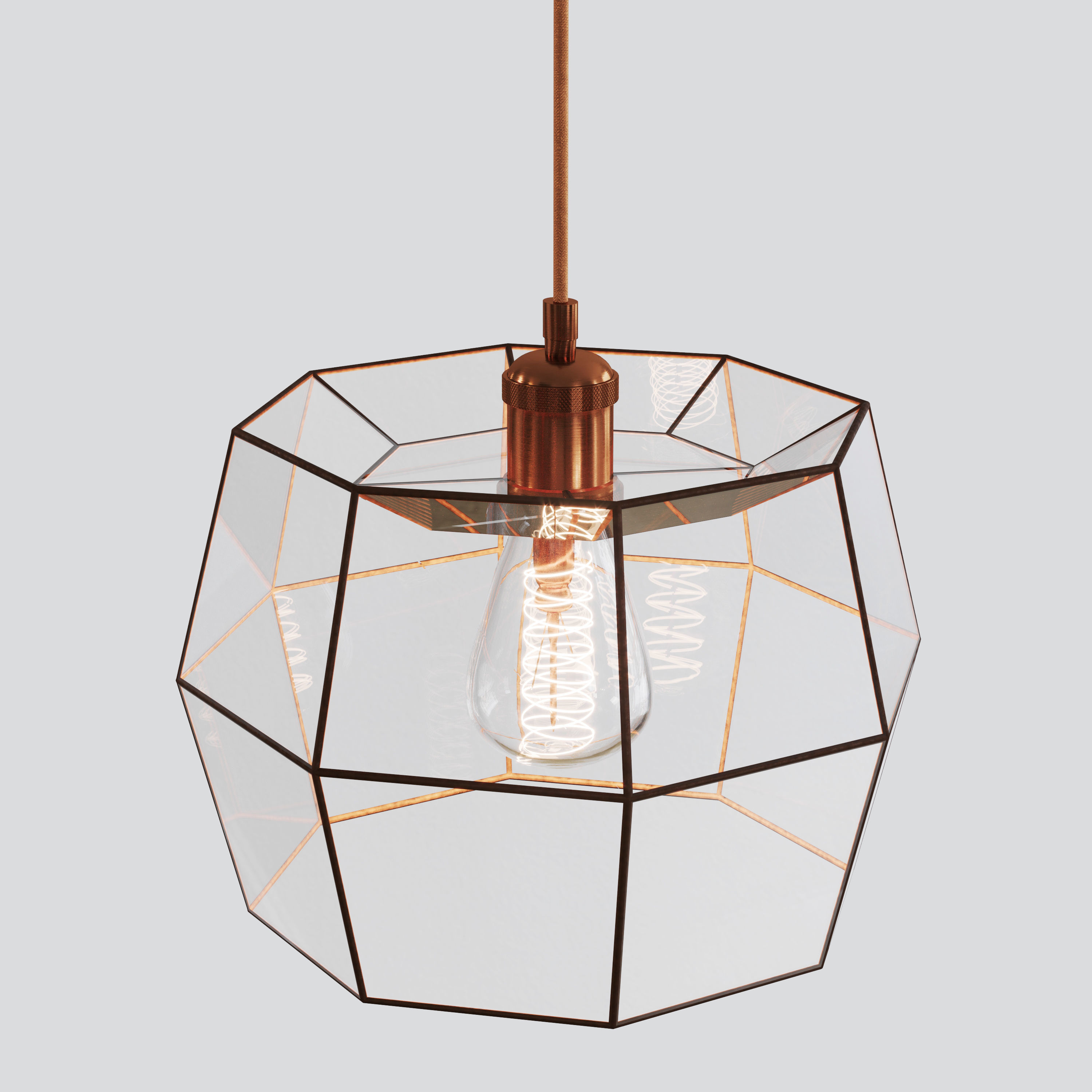 Pendant geometric glass light Loft Free 3D model_1