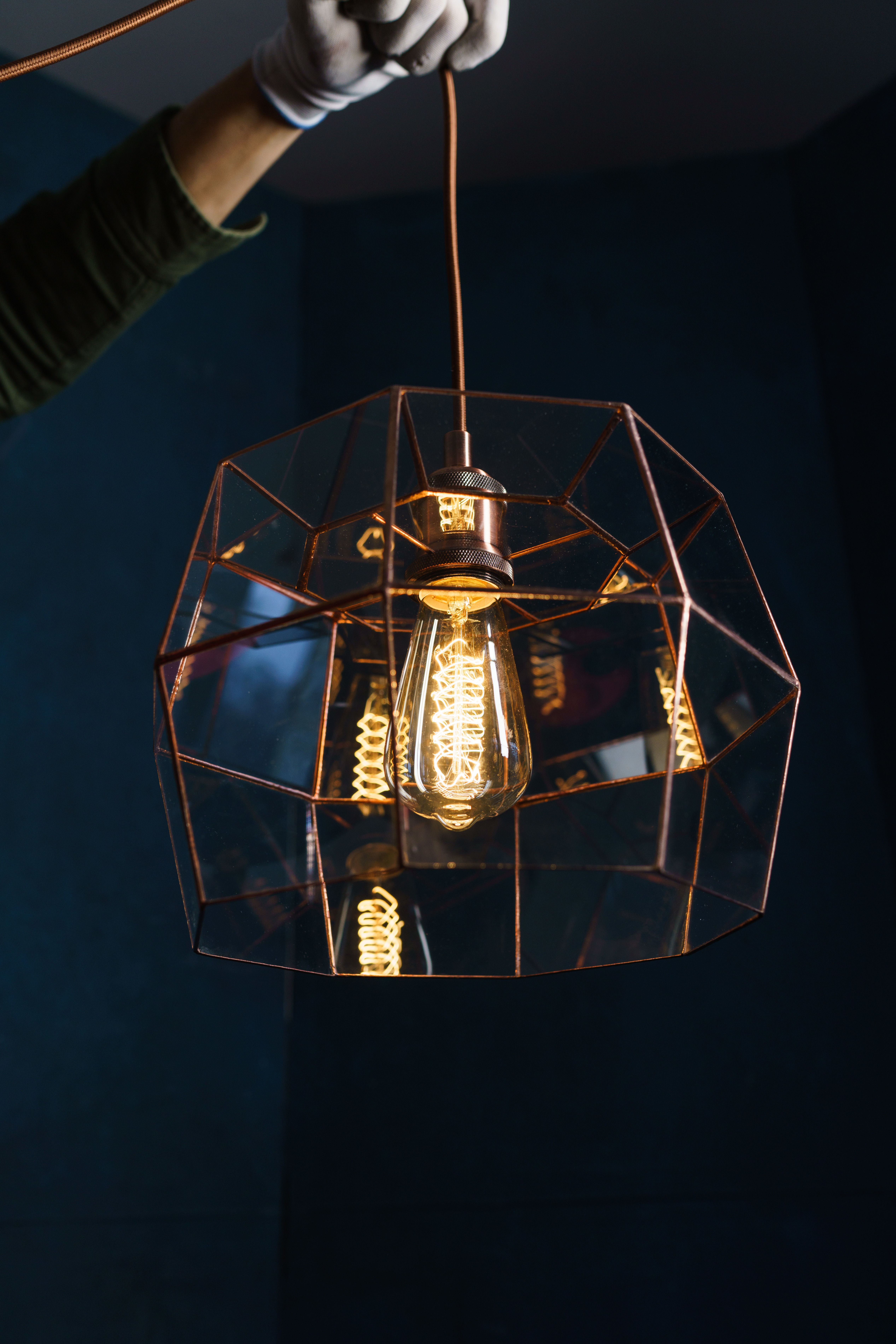 Pendant geometric glass light Loft Free 3D model_2