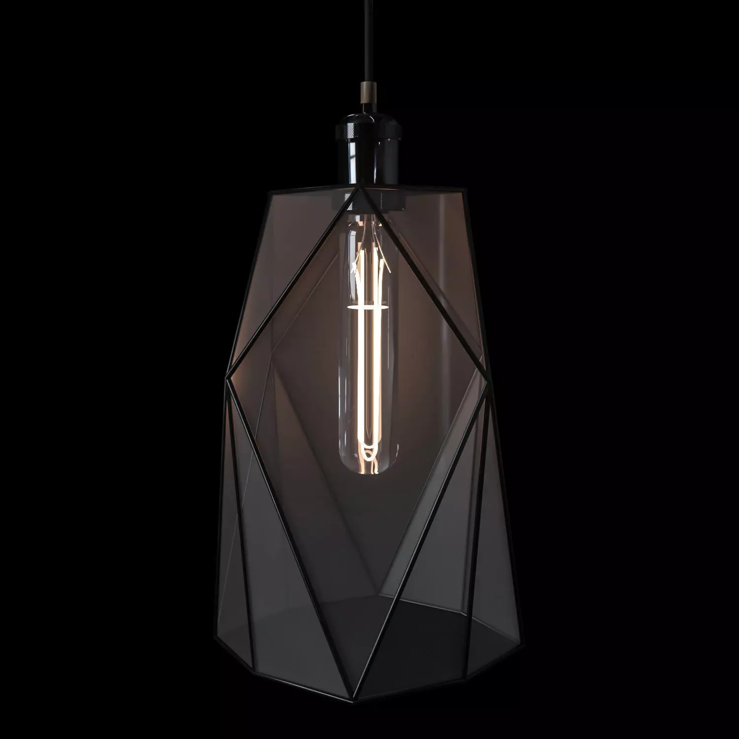 Pendant geometric glass light Quant Free 3D model_0