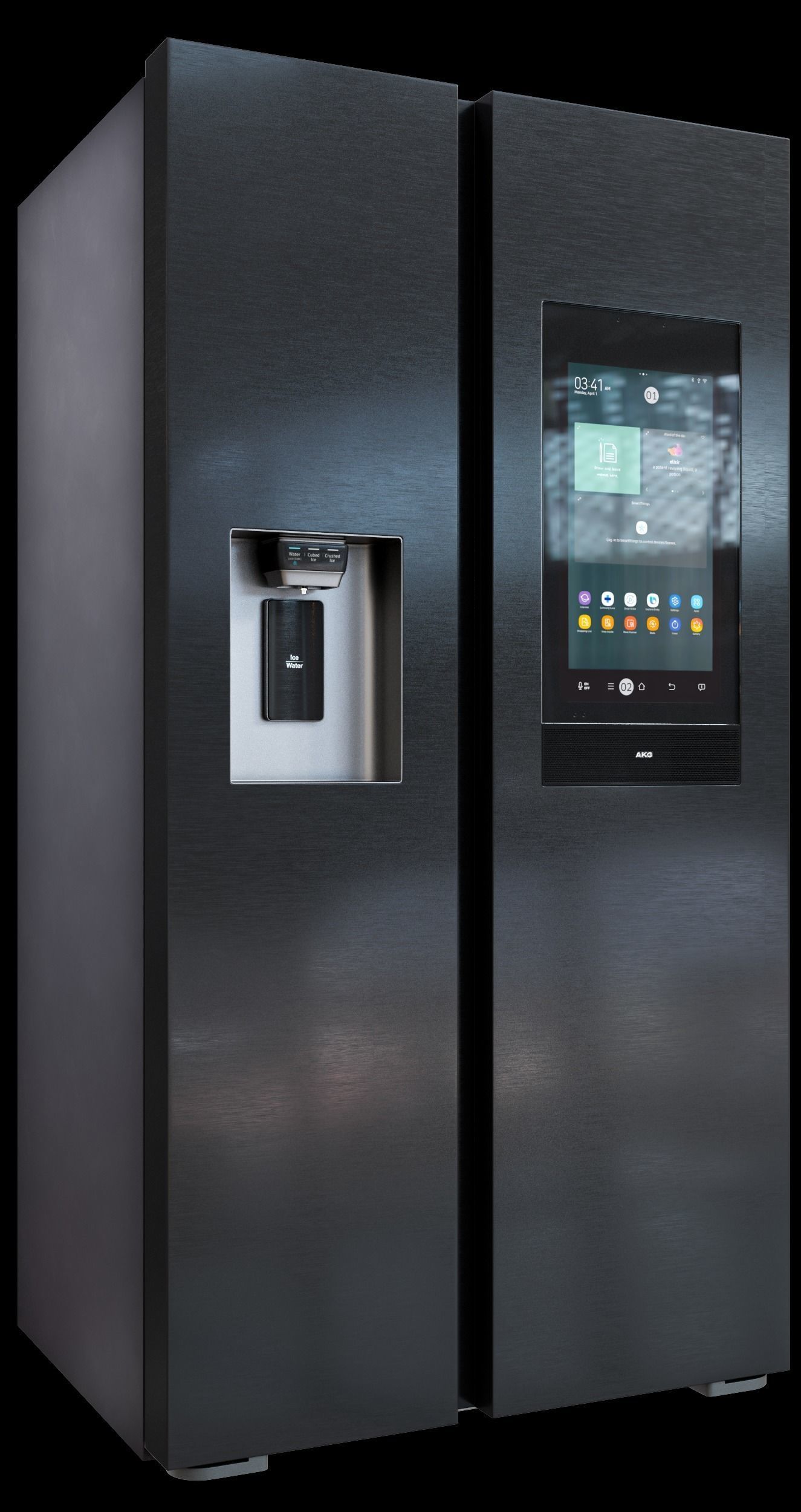 samsung refrigerator set Low-poly 3D model_13