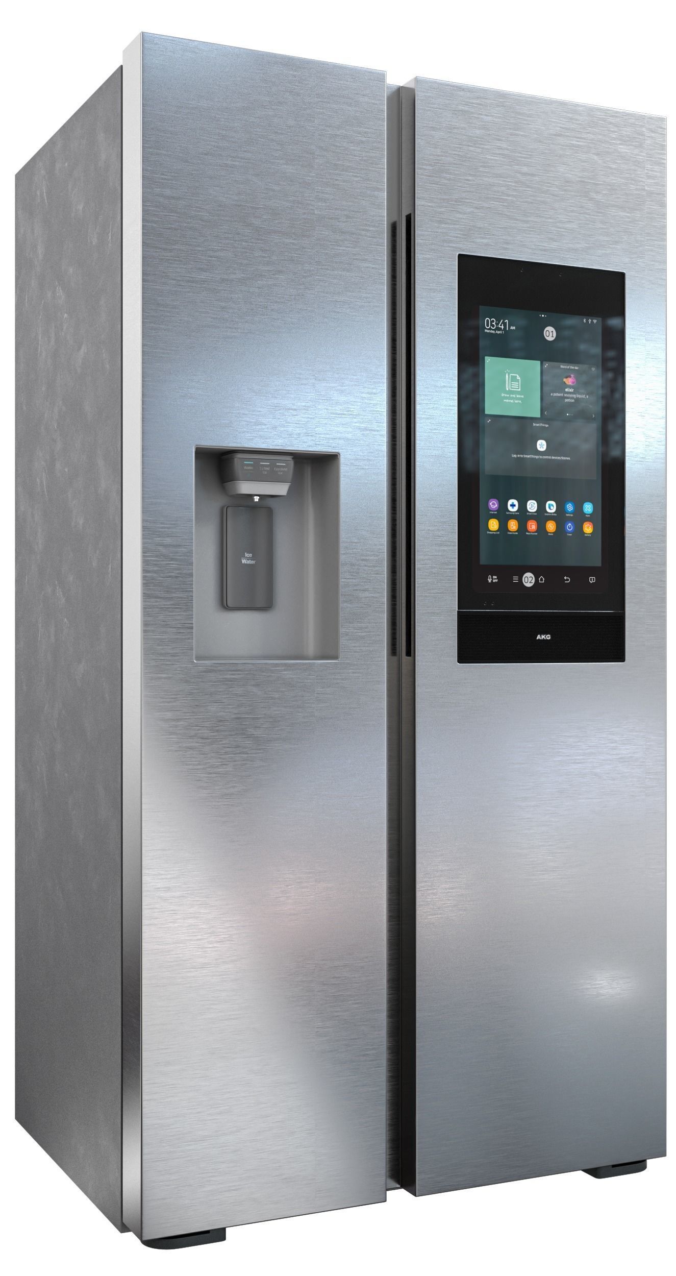 samsung refrigerator set Low-poly 3D model_14