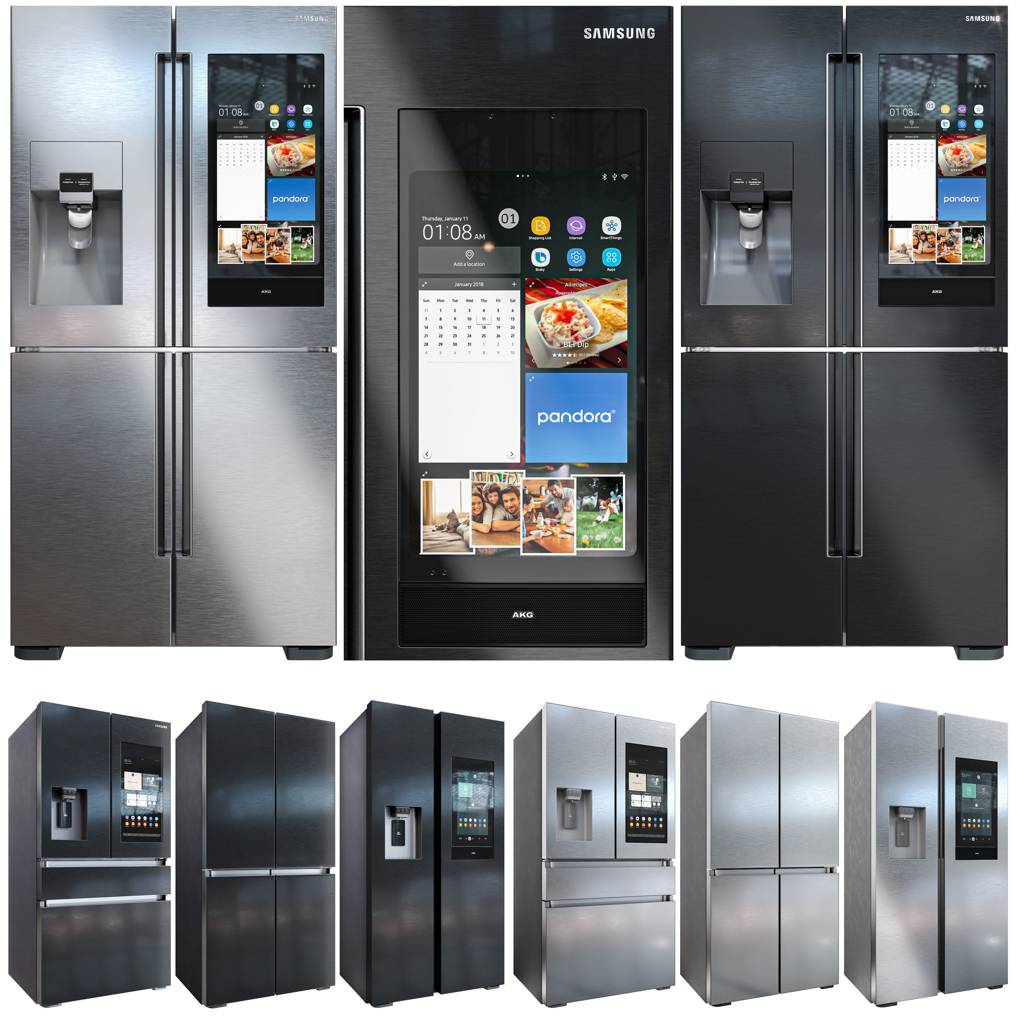 samsung refrigerator set Low-poly 3D model_1