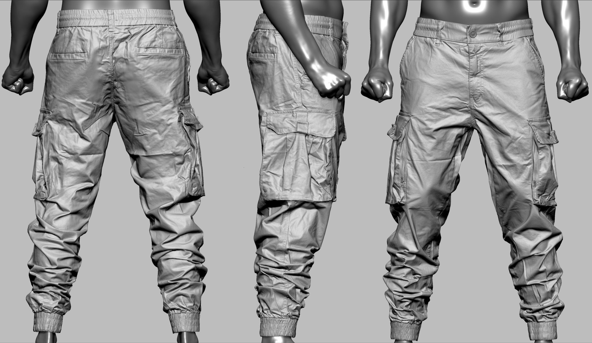 Cargo Pants 004 Low-poly 3D model_17