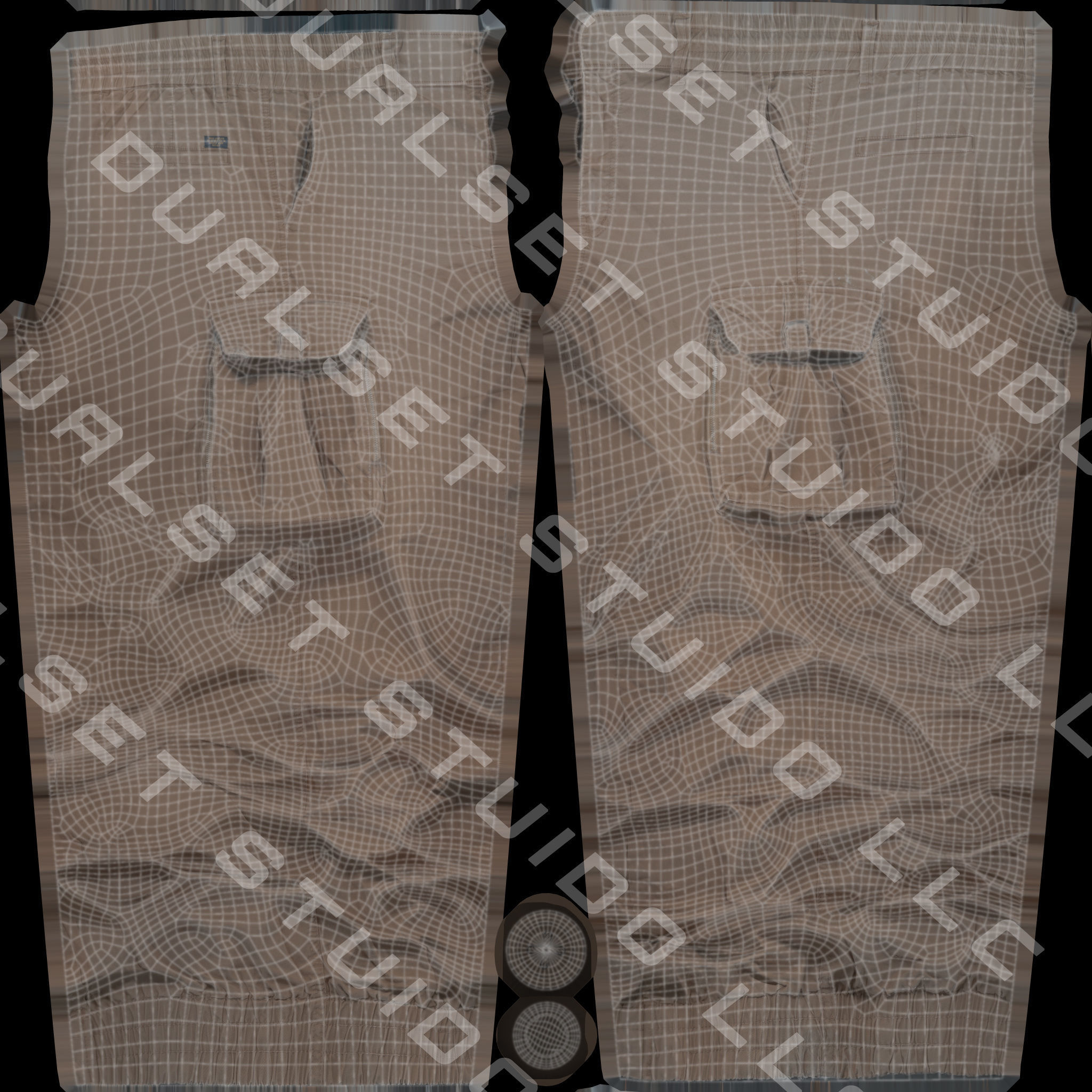 Cargo Pants 004 Low-poly 3D model_29