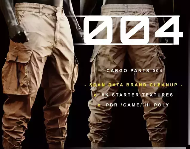 Cargo Pants 004 Low-poly 3D model