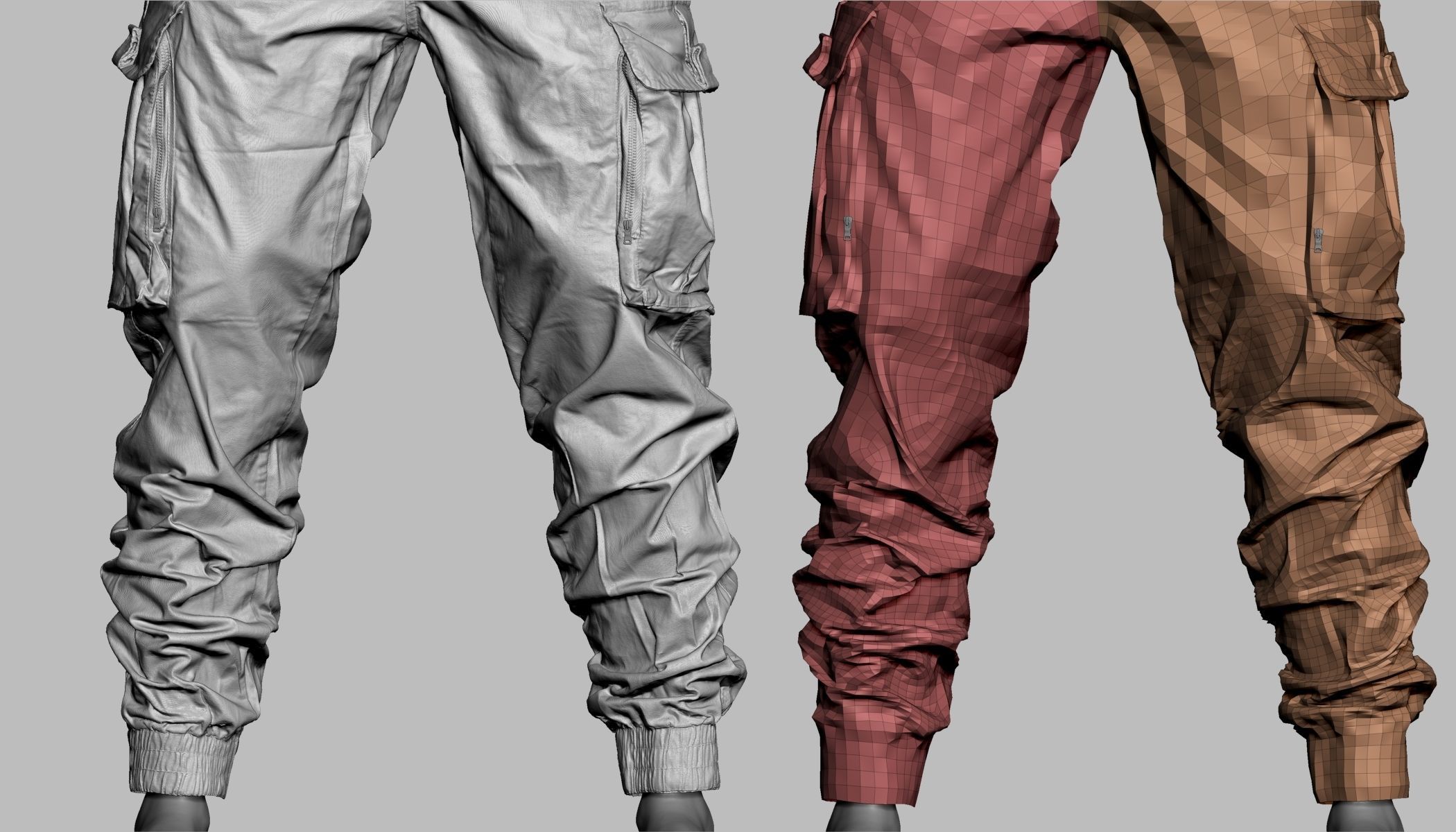 Cargo Pants 004 Low-poly 3D model_27