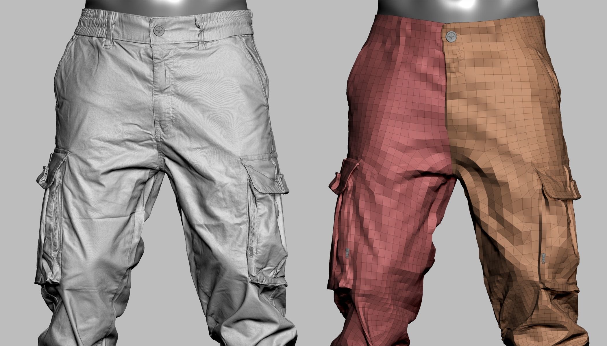 Cargo Pants 004 Low-poly 3D model_26