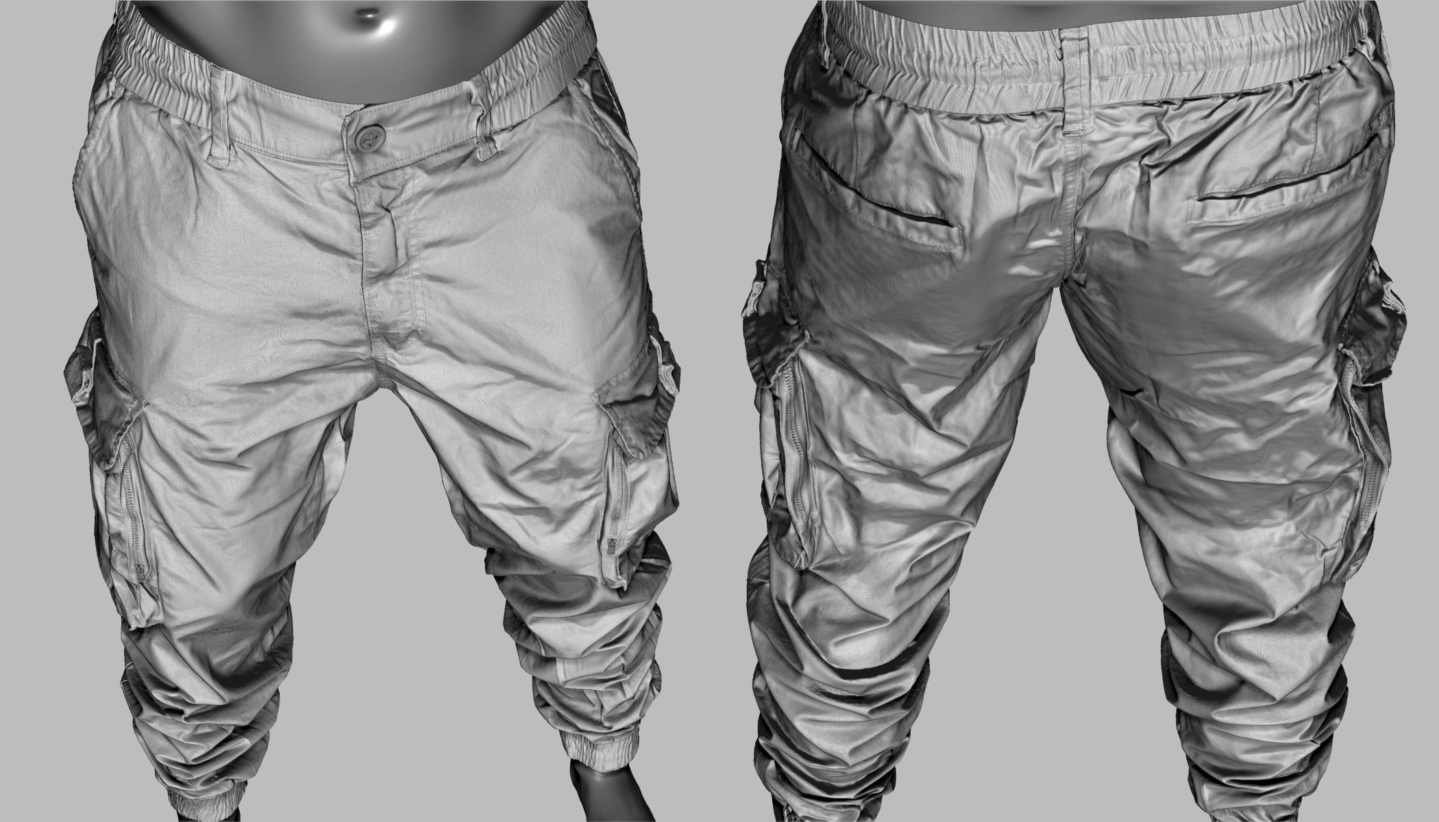Cargo Pants 004 Low-poly 3D model_24
