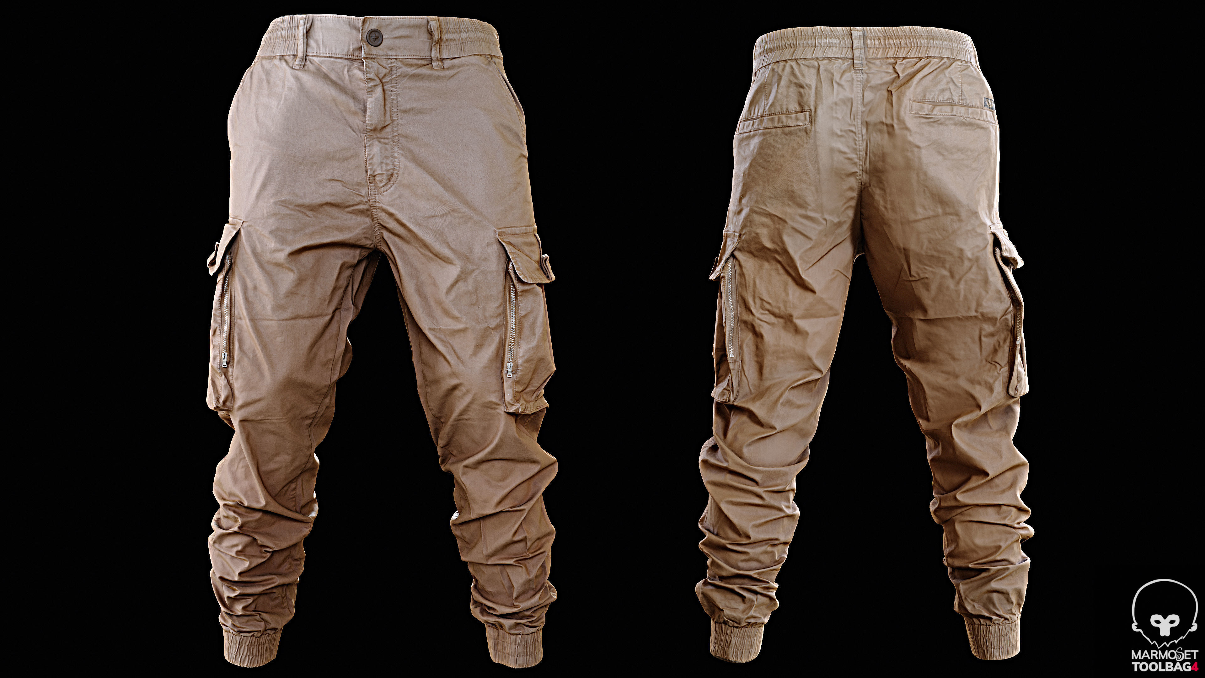 Cargo Pants 004 Low-poly 3D model_6