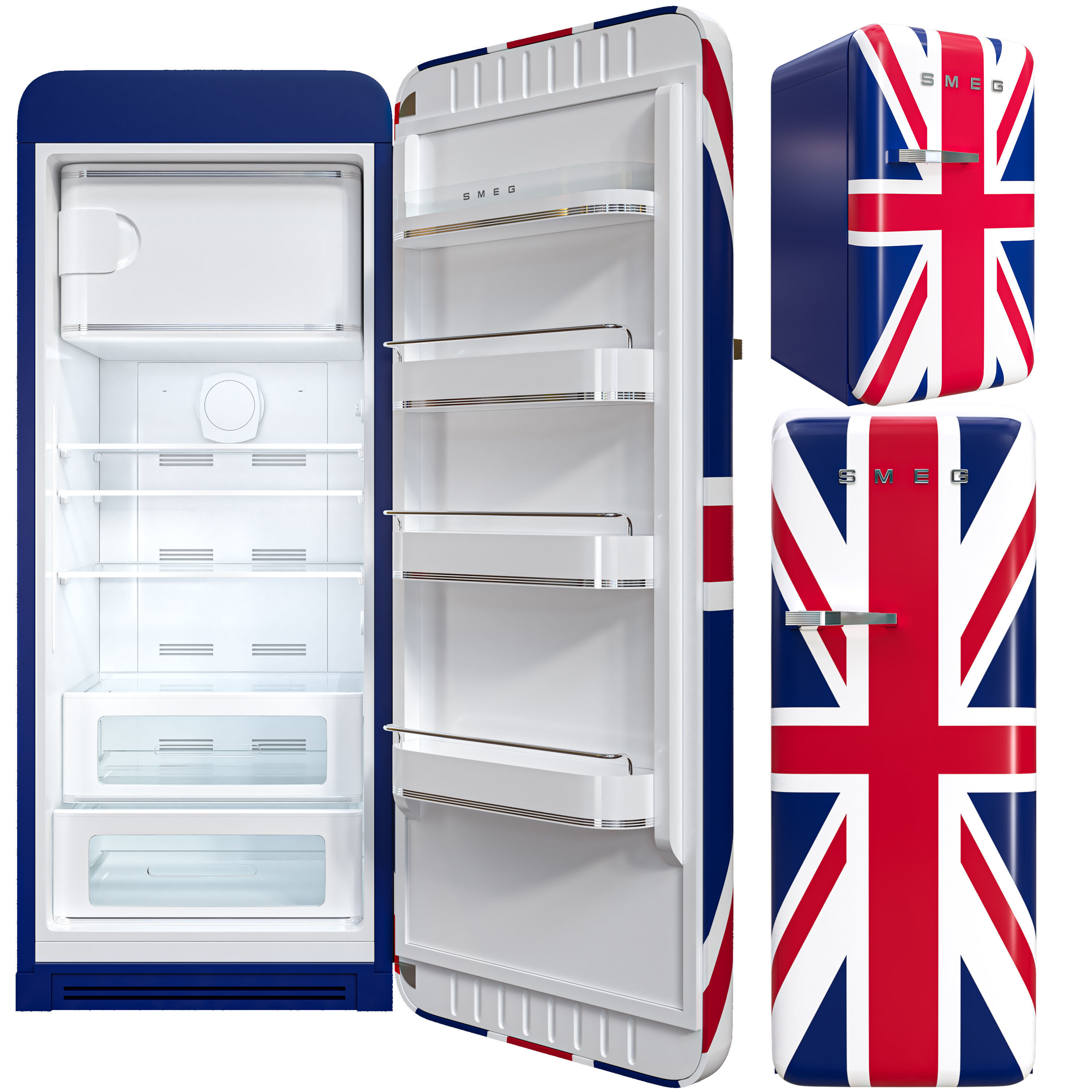 smeg refrigerator set Low-poly 3D model_2
