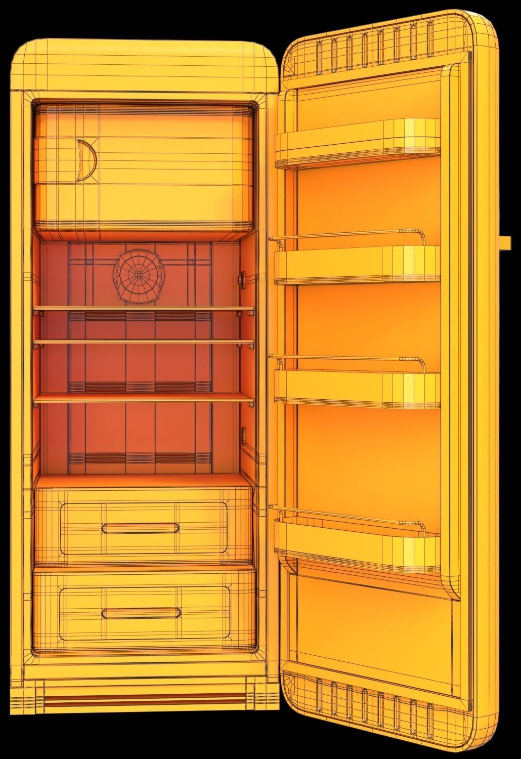 smeg refrigerator set Low-poly 3D model_16