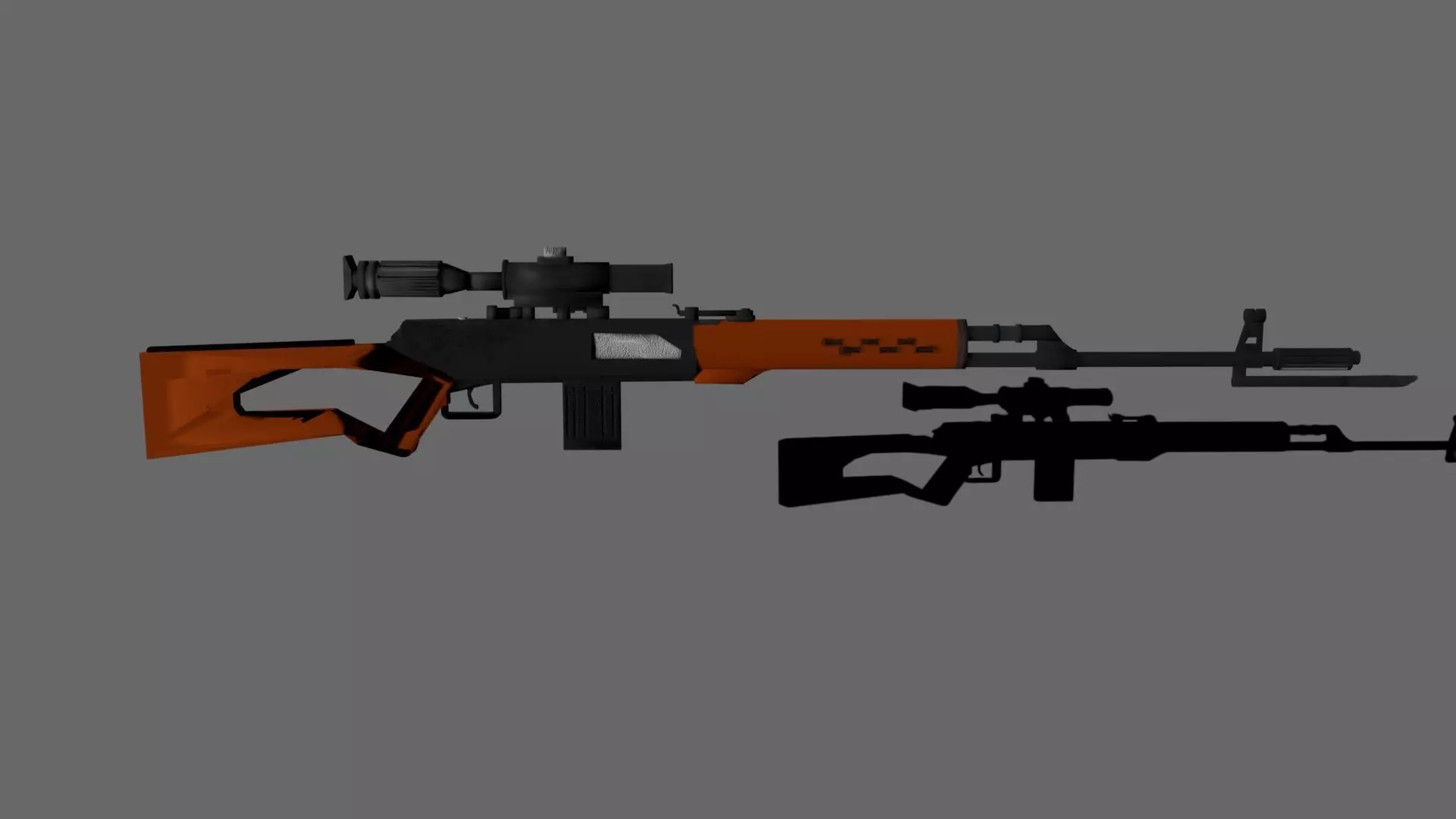Russian SVD Dragunov Modeled in Blender and Rendered in Maya  Low-poly 3D model_0