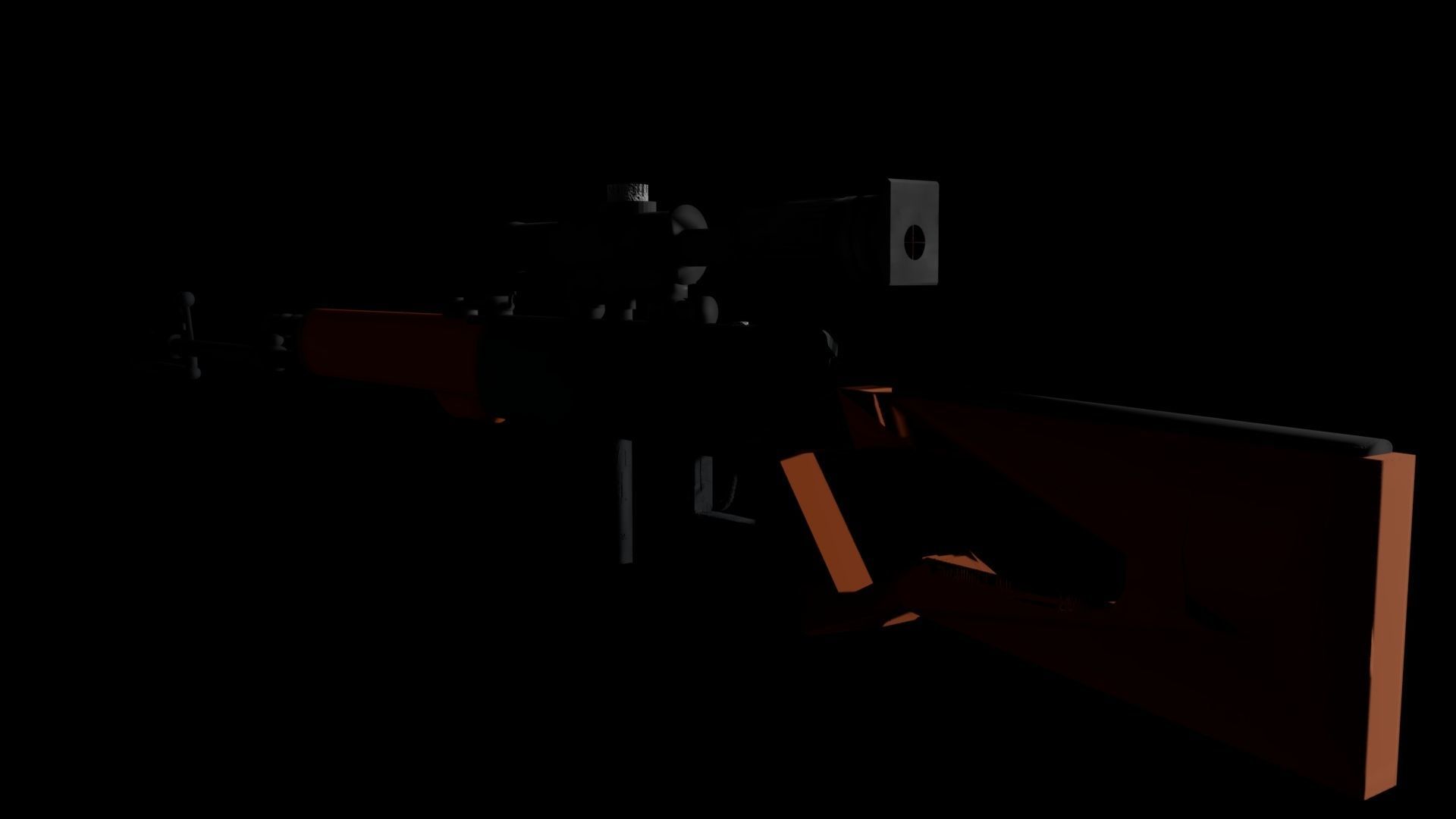 Russian SVD Dragunov Modeled in Blender and Rendered in Maya  Low-poly 3D model_6