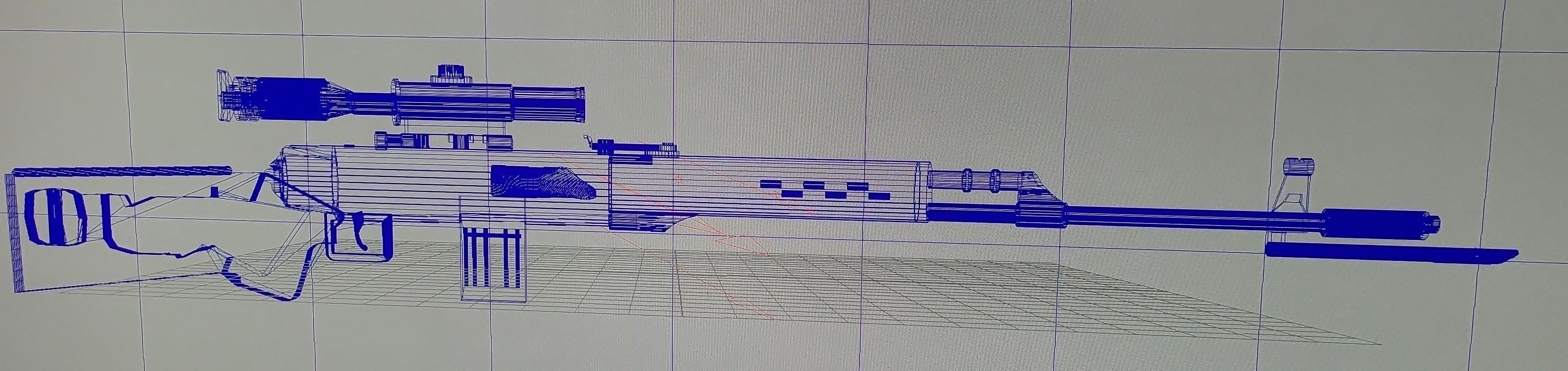 Russian SVD Dragunov Modeled in Blender and Rendered in Maya  Low-poly 3D model_7