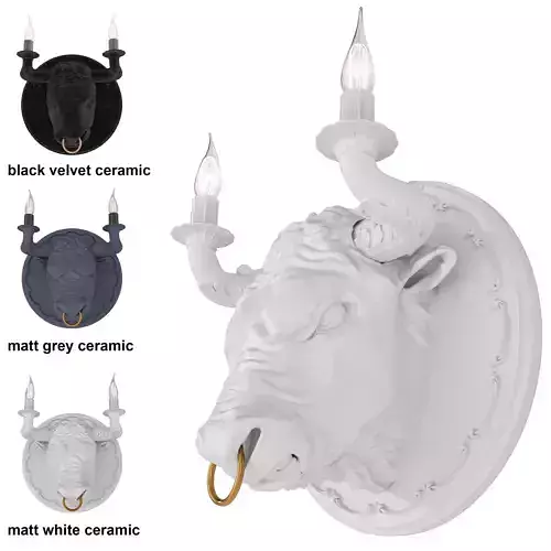 Karman-Corrado bull head wall sconce 3D model