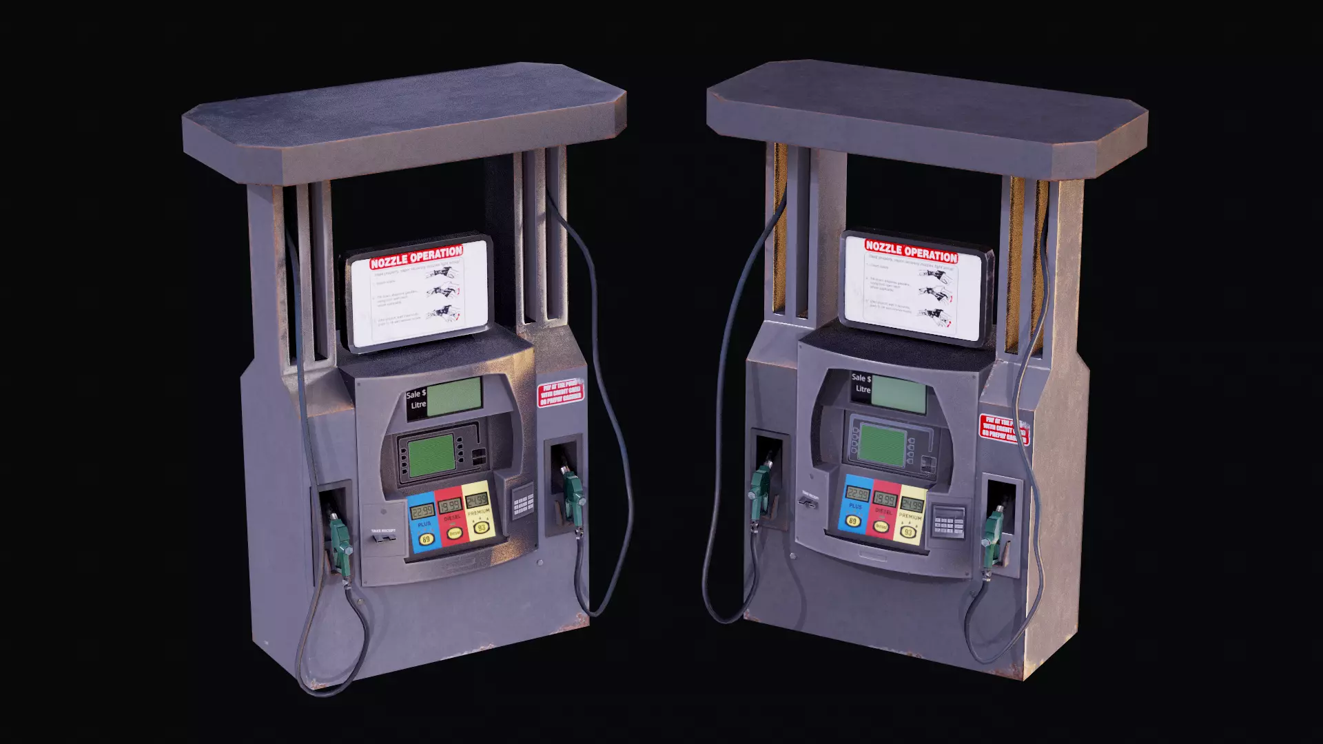 Gas Pump Low-poly 3D model_0