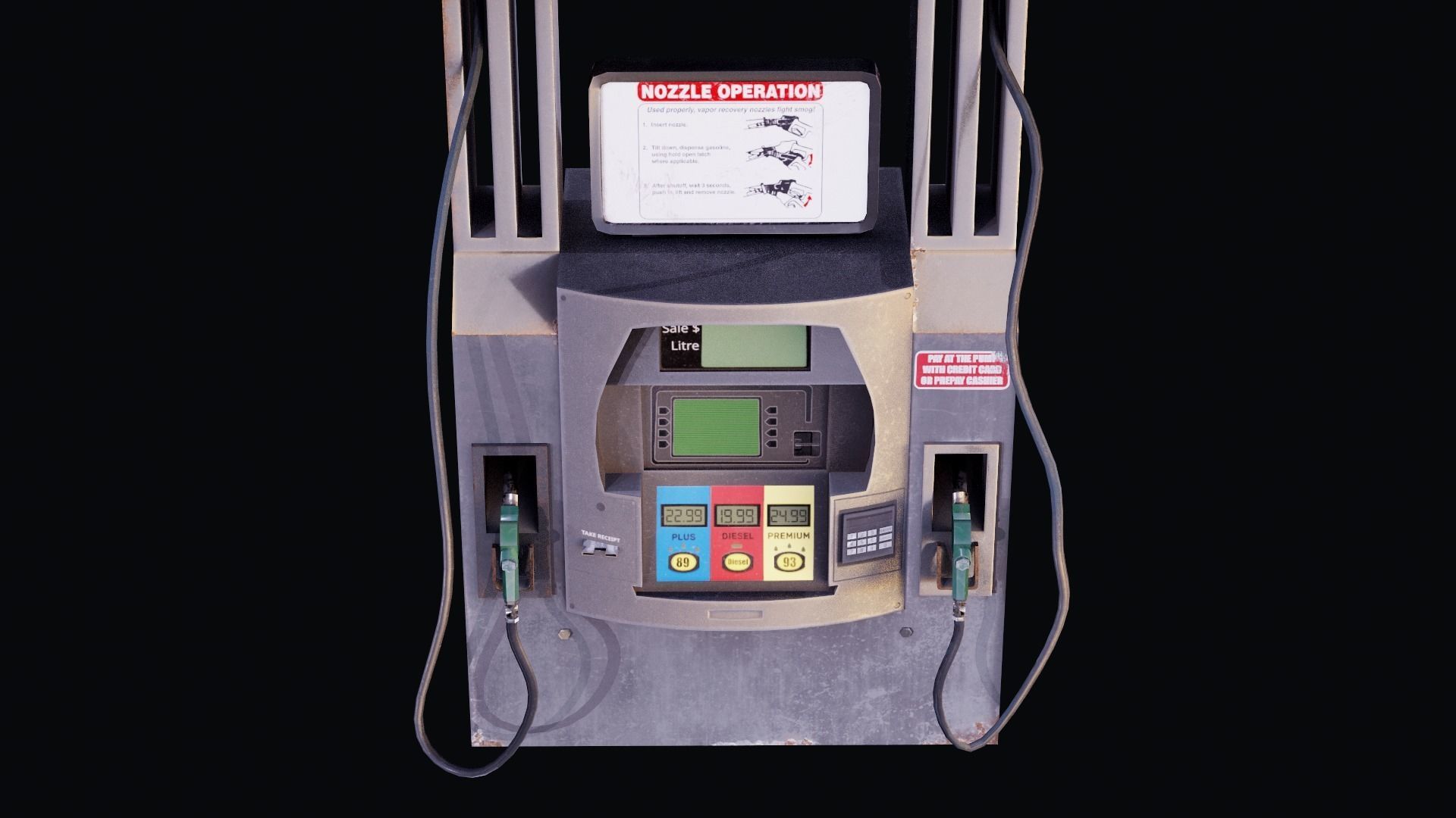 Gas Pump Low-poly 3D model_4