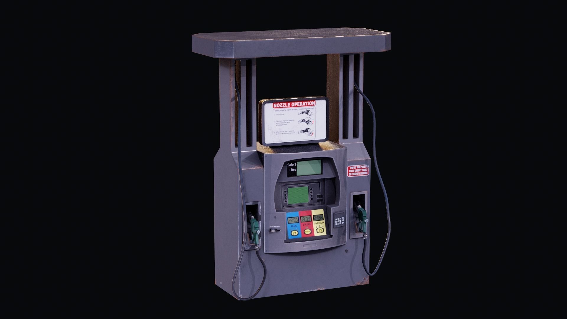 Gas Pump Low-poly 3D model_1
