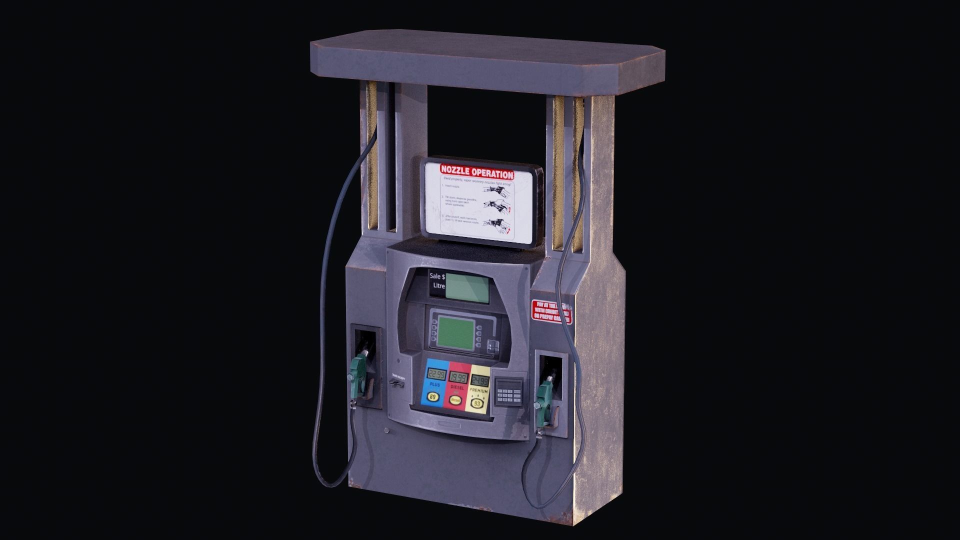 Gas Pump Low-poly 3D model_2
