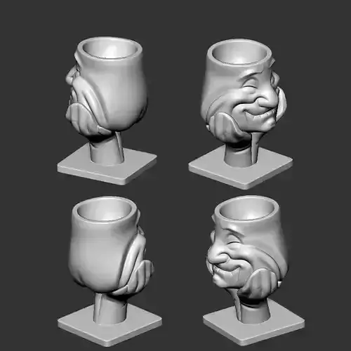 Face Vase Amazed Elder for 3D print