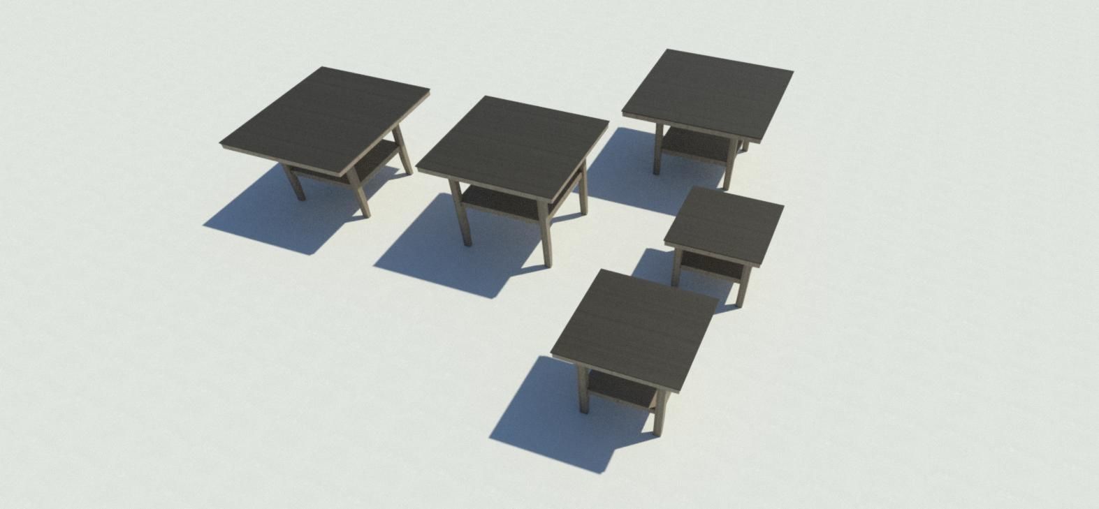 Counter Height Pedestal Dining Table 3D model_3