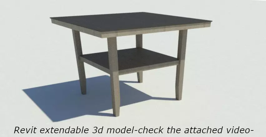 Counter Height Pedestal Dining Table 3D model_0