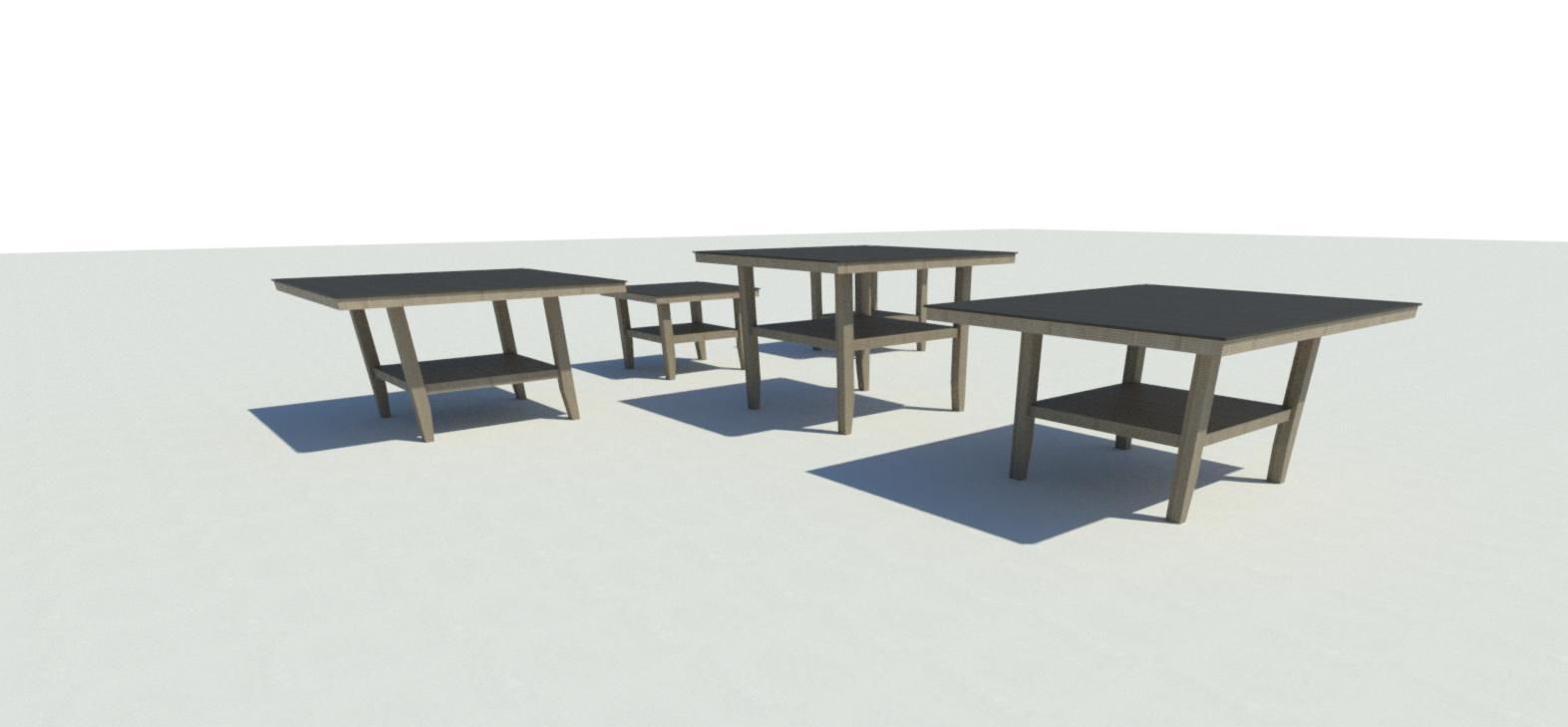 Counter Height Pedestal Dining Table 3D model_4