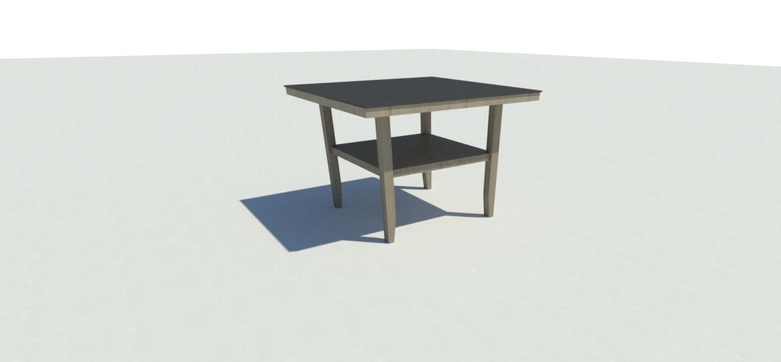 Counter Height Pedestal Dining Table 3D model_5