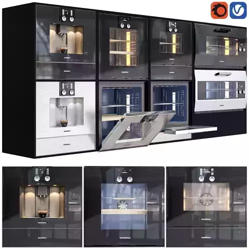 gaggenau oven set Low-poly 3D model