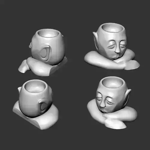 Face Vase Bored Elf for 3D print