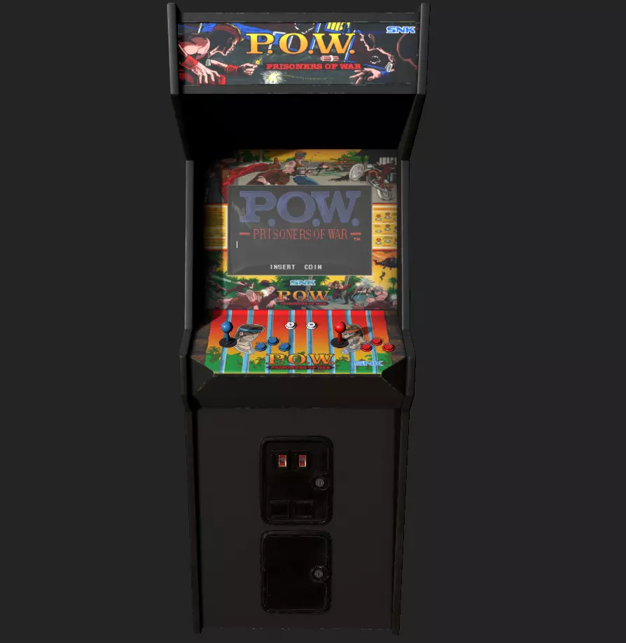 POW Arcade machine Low-poly 3D model_0