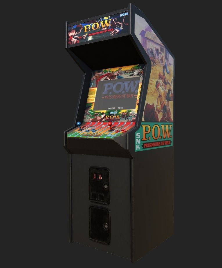 POW Arcade machine Low-poly 3D model_1