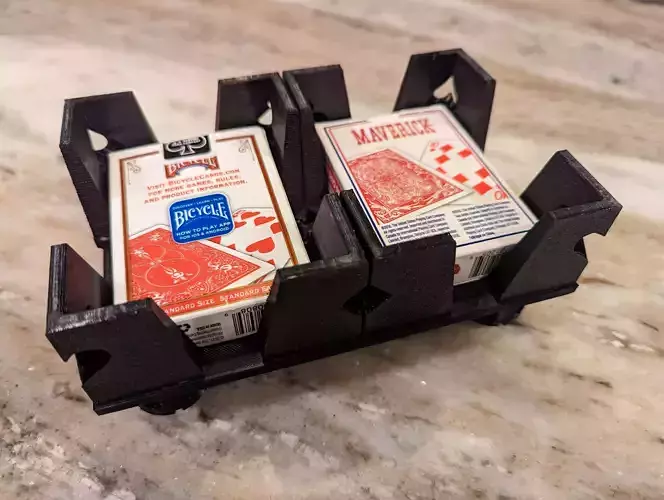 Playing Card Tray with Caster Wheels 3D print model