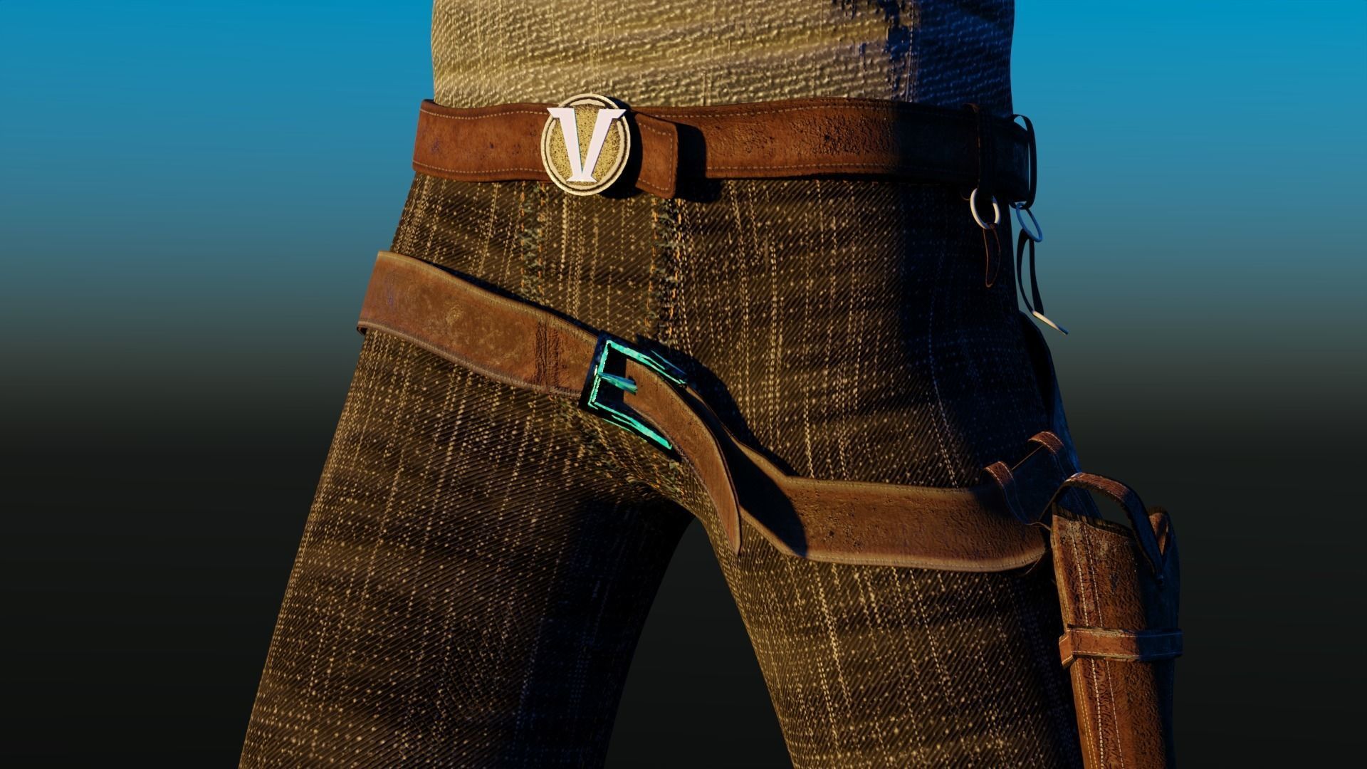 Cowboy Alien Low-poly 3D model_4