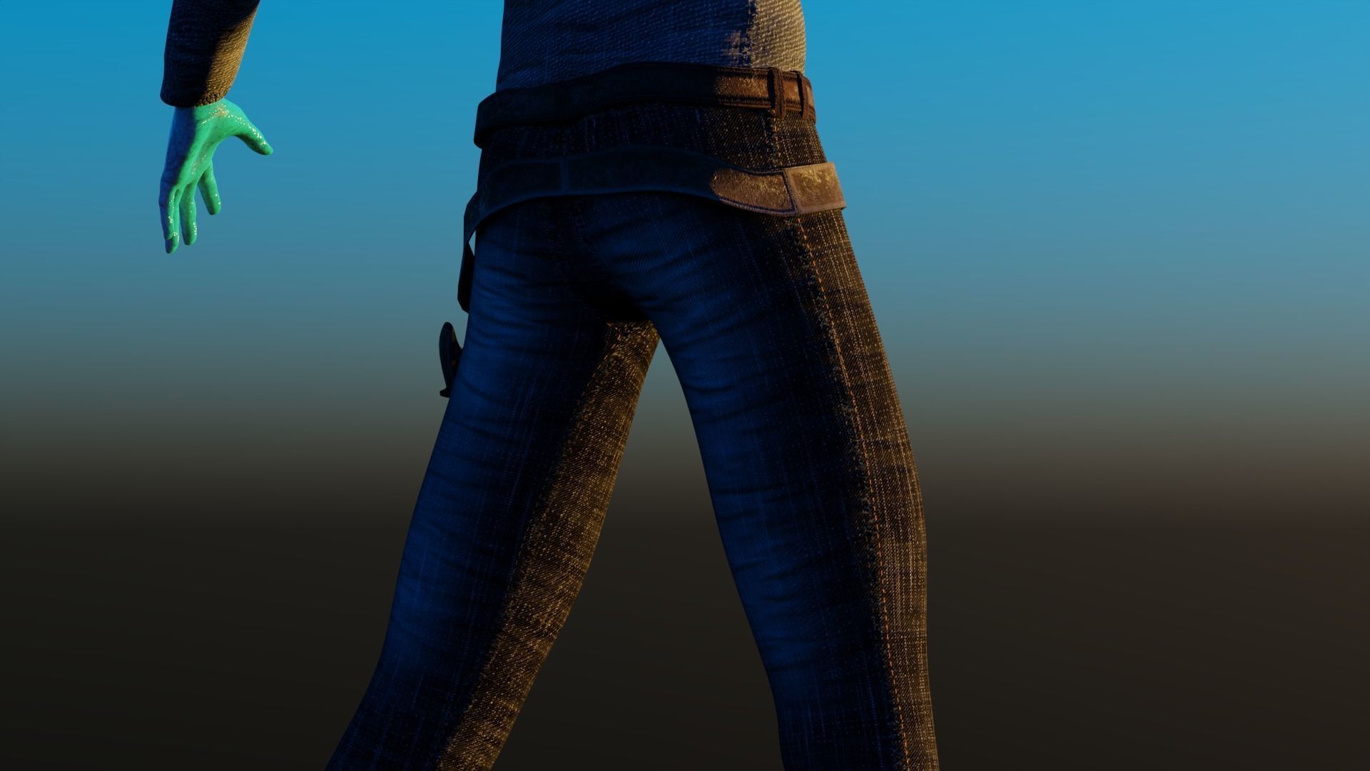 Cowboy Alien Low-poly 3D model_3