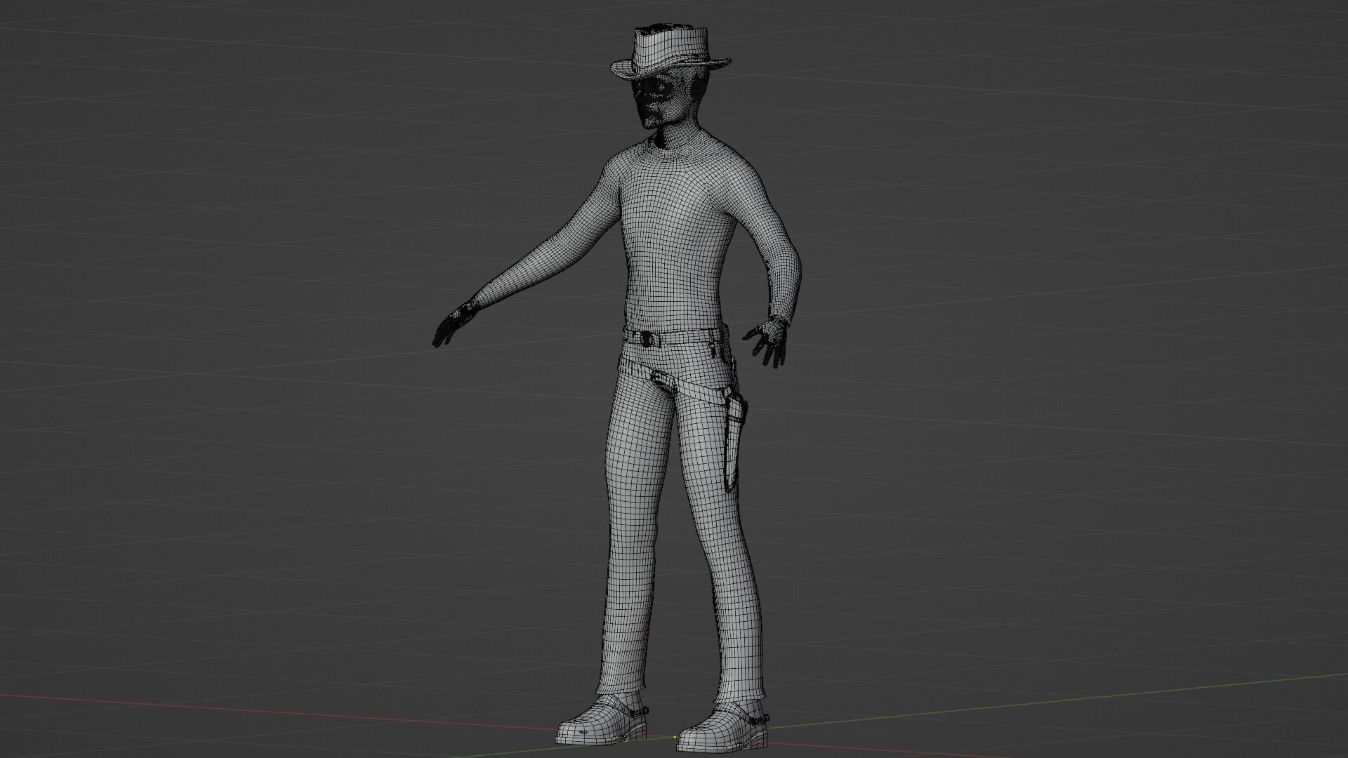 Cowboy Alien Low-poly 3D model_7